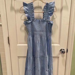Light Blue Glitter Check Ellie Nap Dress